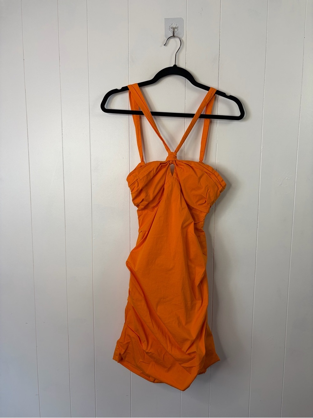 Free People Who Is She Dress Size Small Orange Halter Mini Cutout Bodycon Y2K - Picture 6 of 13
